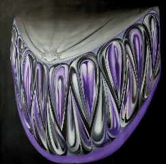 Samuel Guerrero, Fomo histórico (purple), 2019, 115 x 115 cm, Acrylic on canvas